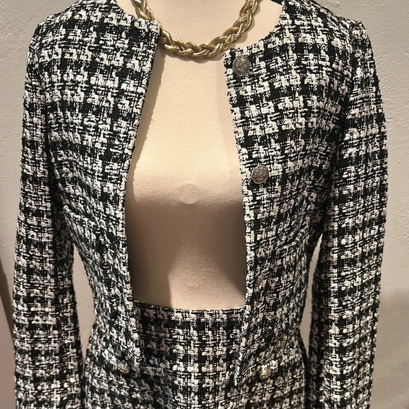 Black and White Houndstooth Women's Jacket - Picture 3 of 7